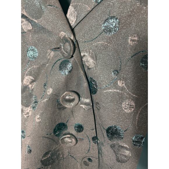 Vintage Night Moods By Samantha O Duster Jacket Mint Green and Metallic Size 22W - Picture 3 of 7